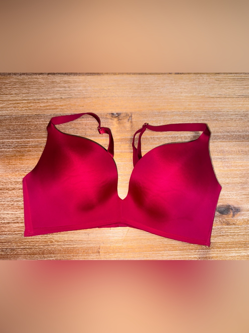 Maidenform Wireless T-Shirt Bra 36C Red Lightly Lined Comfort Bra